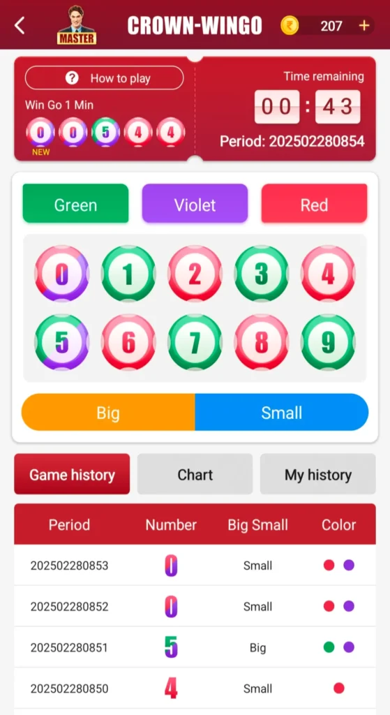 Crown 11 Colour Prediction Game